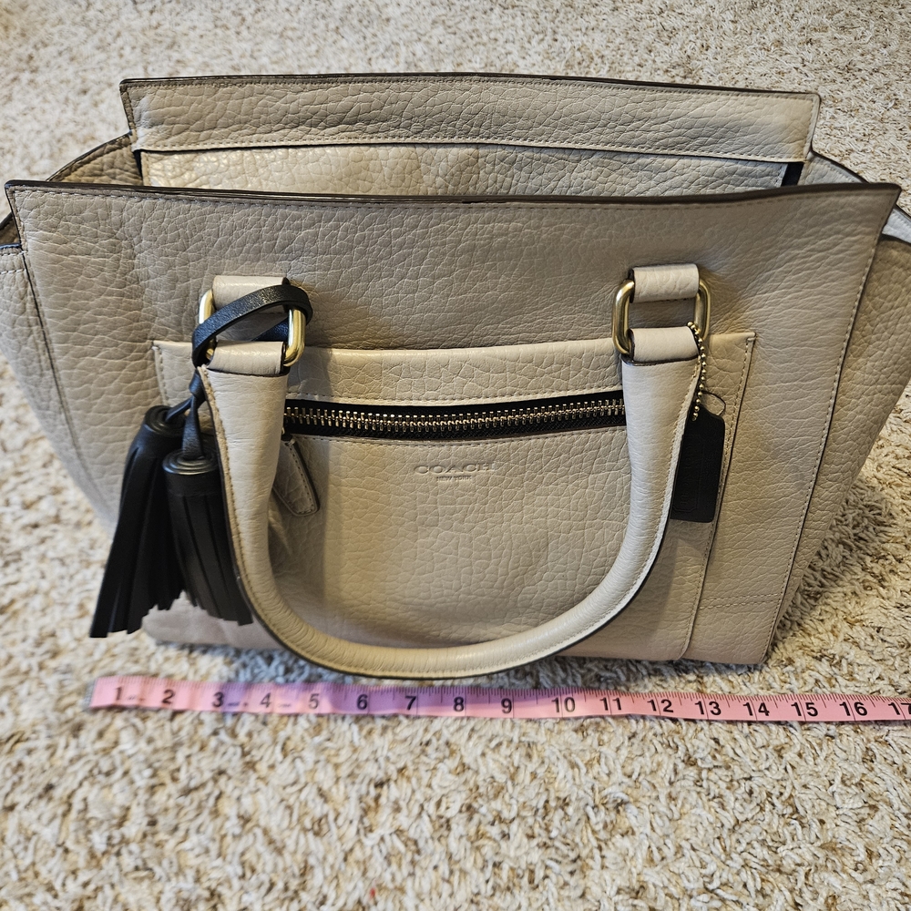 Coach Cream Leather Tote Bag